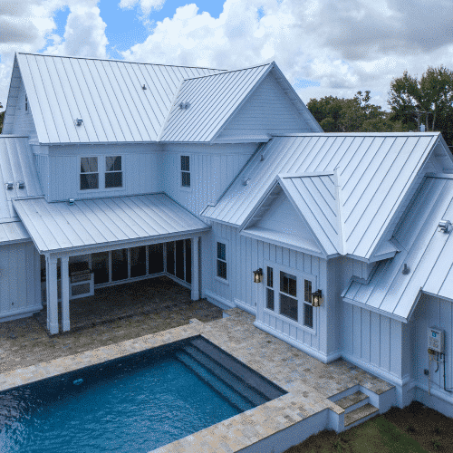 Grey Metal Tile Roofing