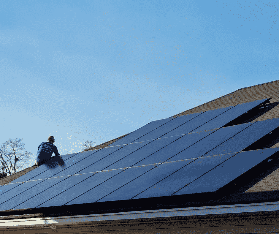 Go Solar Power Installer On Roof